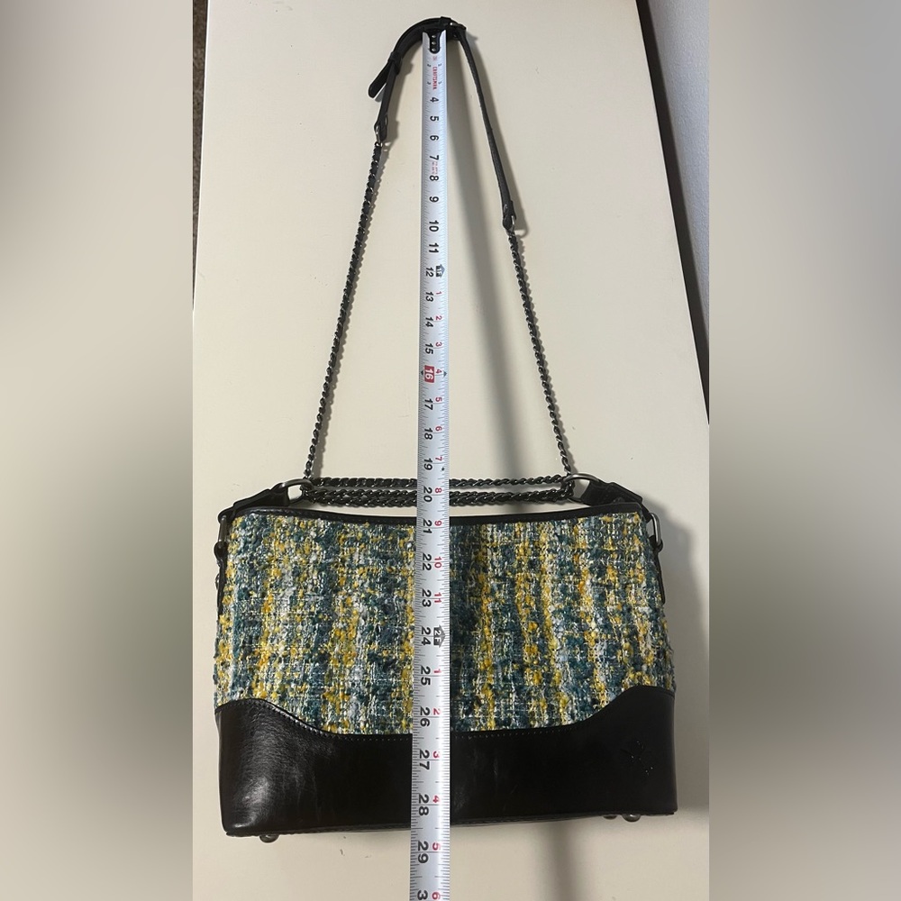 Patricia Nash Black and Yellow Tweed Shoulder Bag - Picture 15 of 16